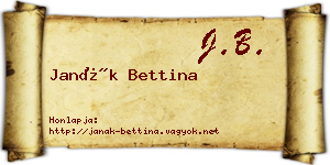 Janák Bettina névjegykártya