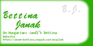 bettina janak business card